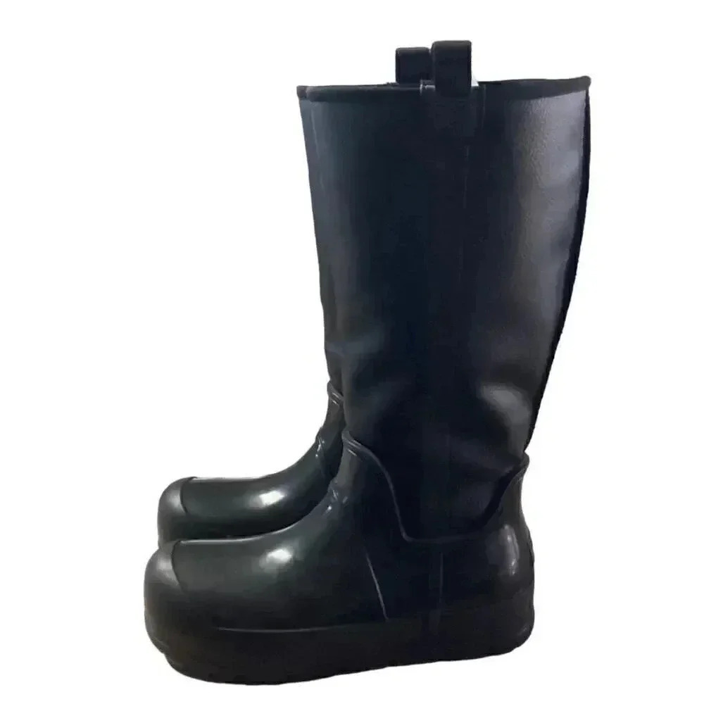 UGG Raincloud Tall Womens 8 39 Waterproof Rubber Boots Shoes Black Pull On NEW - Picture 8 of 10
